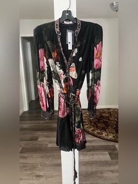 Alice + Olivia Antonette Floral Mini Shirt Dress.